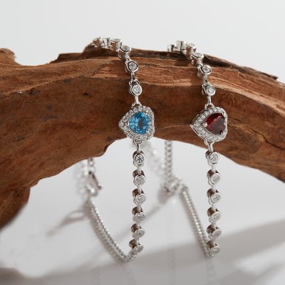 Heart-shaped Natural Topaz Garnet and Other Colorful Gemstones